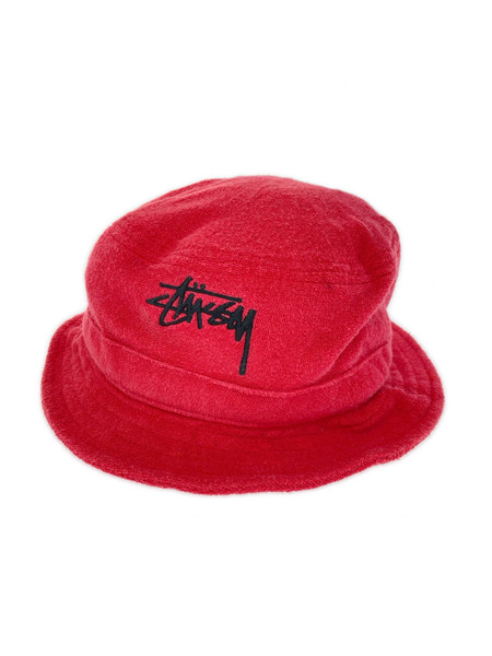 STUSSY ハット パイル地 赤