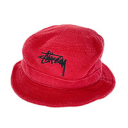 STUSSY ハット パイル地 赤