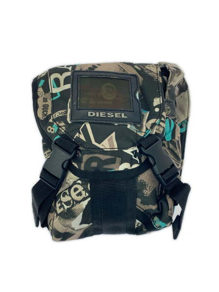 DIESEL ショルダーバッグ 00s メタルロゴ 総柄ショルダーバッグ