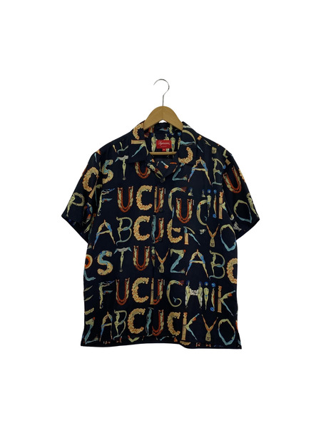 Supreme/18SS/Alphabet Silk Shirt (M) 黒