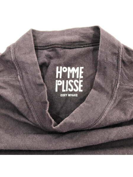 HOMME PLISSE ISSEY MIYAKE ロングスリーブT ブラック 2 HP04JK308 毛羽