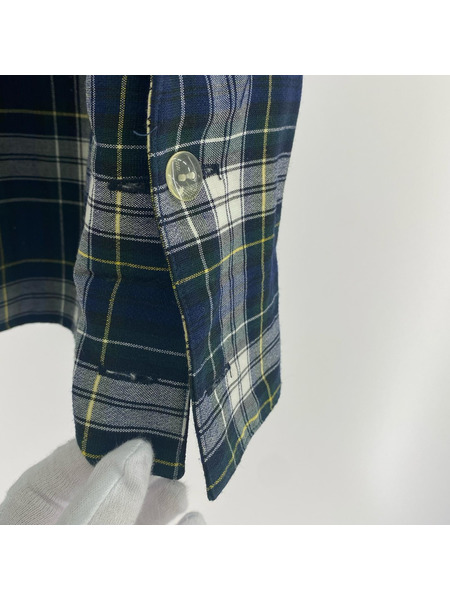 20471120 長袖シャツ 異形チェックシャツ GRN (M)