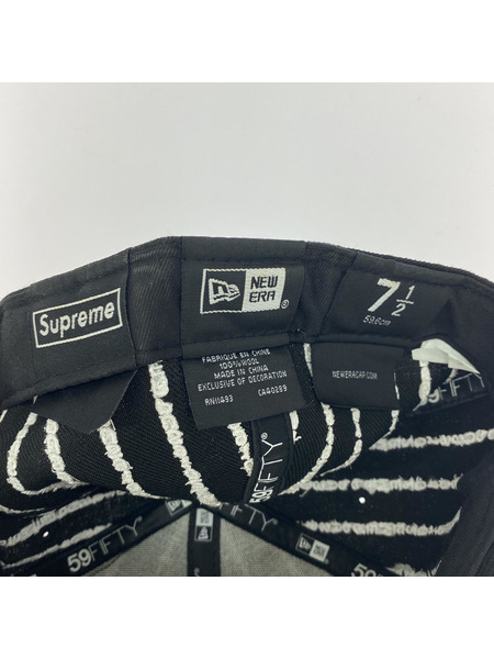 Supreme×NewEra 19SS Text Stripe Box Logo Cap BLK