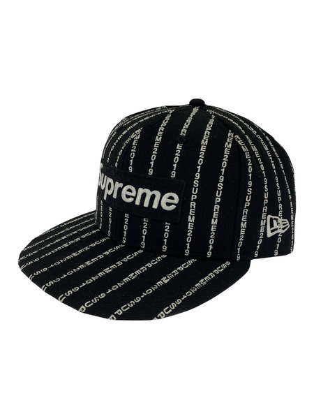 Supreme×NewEra 19SS Text Stripe Box Logo Cap BLK