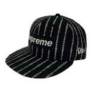 Supreme×NewEra 19SS Text Stripe Box Logo Cap BLK