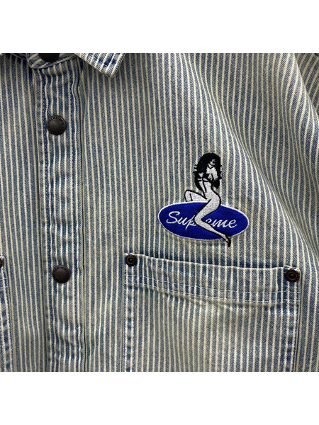 Supreme ジャケット Supreme Quilted Lined Denim Snap Shirt L