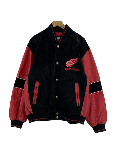 OLD NFL RED WINGS レザースタジャン L RED×BLK[値下]