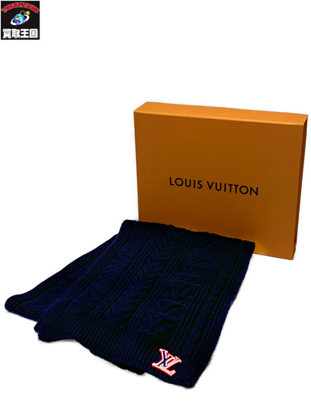 LV LVロゴ エシャルプ ケーブル マフラー MP2866 NVY 開封品 ルイ ヴィトン LOUIS VUITTON  ニットマフラー ウールマフラー 