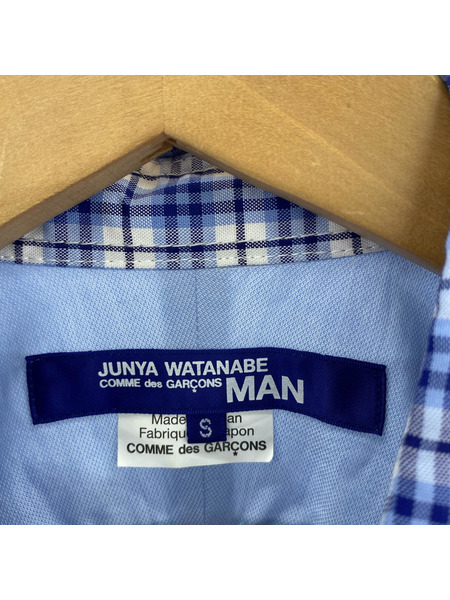 JUNYA WATANABE COMME des GARCONS エルボーパッチ マチ付キ チェックシャツ