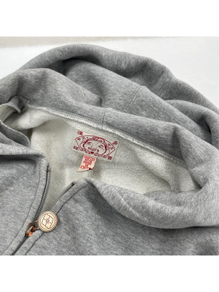 EVISU パーカー(ジップアップ) バックカモメプリントジップパーカー グレー 42