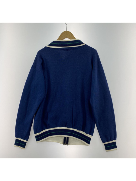 70s ribline zipper sweat ネイビー