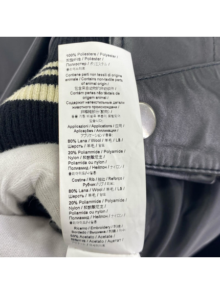 レザージャケット ICEBERG ハイネック リブニット 黒 (50)