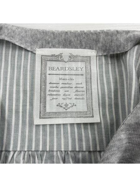 BEARDSLEY 長袖ワンピース ストライプ/GRY