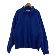 STANDARD JOURNAL/Pullover sweat shirts/ハーフボタンスウェット/L/青