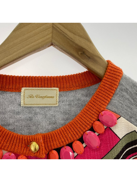 カーディガン 総柄 デザイン ニットセーター