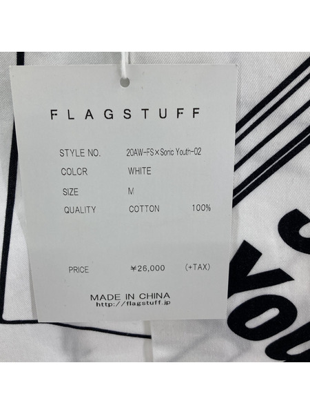 FLAGSTUFF×SONIC YOUTH 総柄オープンカラーシャツ M ブラック