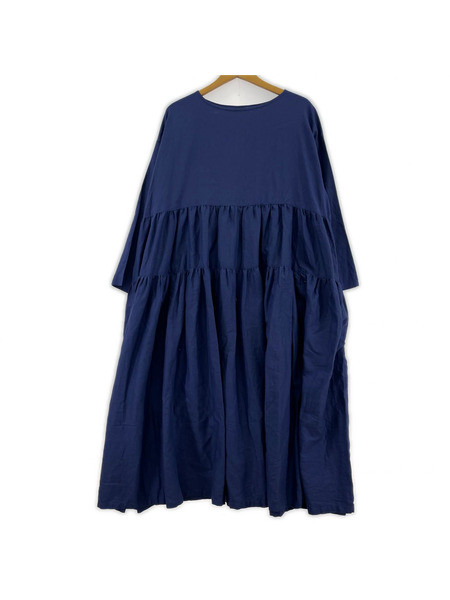 長袖ワンピース ichi スカートワンピース 紺 F