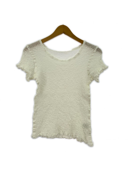 ISSEY MIYAKE 半袖Tシャツ・カットソー me/96AW/POM PON CAULI FLOWER/WHT