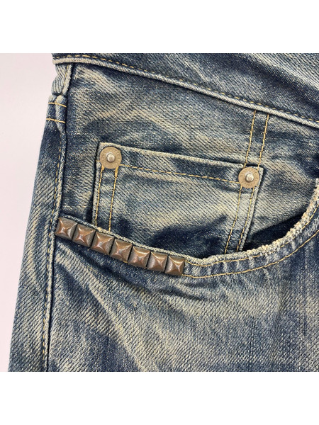HYSTERIC GLAMOUR ガールパッチリペア加工スタッズデニムパンツ W28