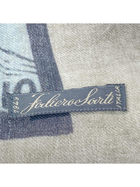 Faliero Sarti ソノ他 アメコミ柄 大判ストール グレー