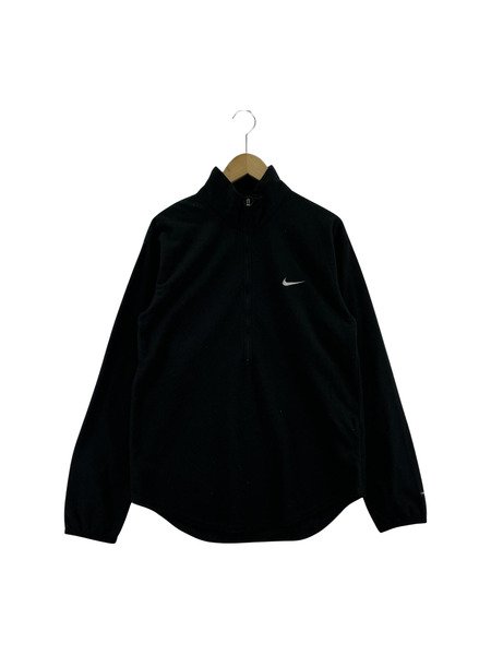 90s NIKE L/S フリースハーフジップ 黒 (M)