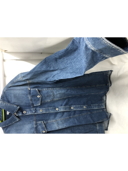 LOEWE/22AW SLANTED WASHED DENIM OVERSHIRT/50