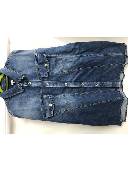 LOEWE/22AW SLANTED WASHED DENIM OVERSHIRT/50