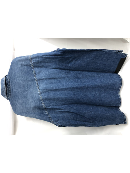 LOEWE/22AW SLANTED WASHED DENIM OVERSHIRT/50