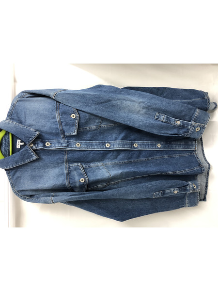 LOEWE/22AW SLANTED WASHED DENIM OVERSHIRT/50