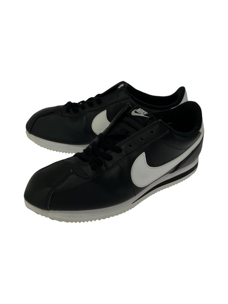 NIKE CORTEZ BASIC BLACK/WHITE スニーカー 黒 30cm