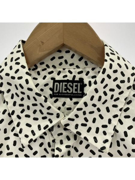 DIESEL 総柄LSシャツ L ホワイト[値下]