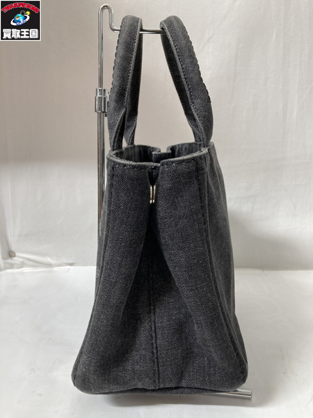 ハンドバッグ PRADA カナパ デニム ネイビー