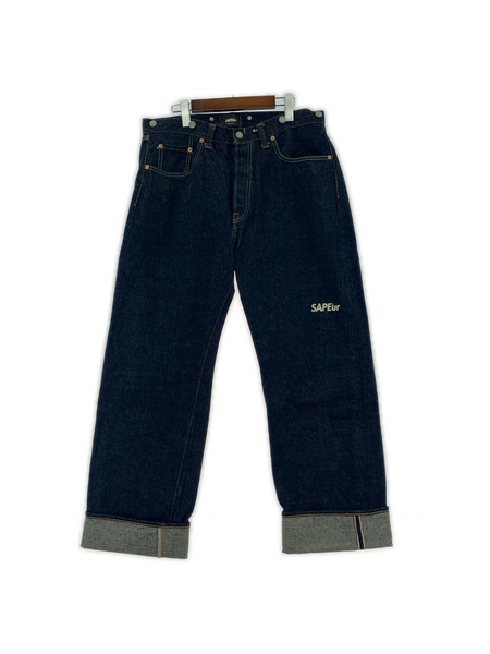 SAPeur デニム・ジーンズ graphzero サスペンダーボタン デニムパンツ インディゴ