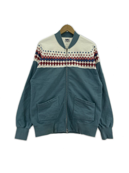 Pherrow's ジャケット 雪柄 スノーパターン スウェットカーチディガン L