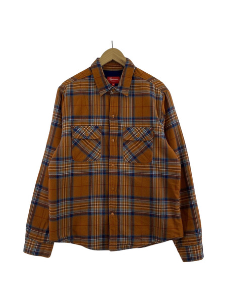 Supreme 18FW Pile Lined Plaid Flannel Shirt /ブラウン×チェック