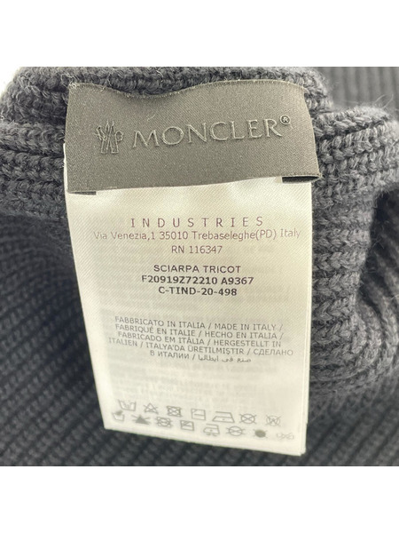 MONCLER ソノ他 ウール混 ロゴ マフラ- 黒