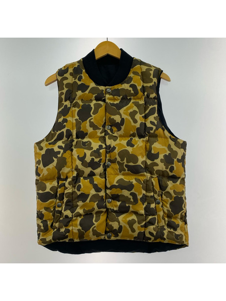 Columbia ダウンベスト BLACK LABEL リバーシブル カモ柄 S