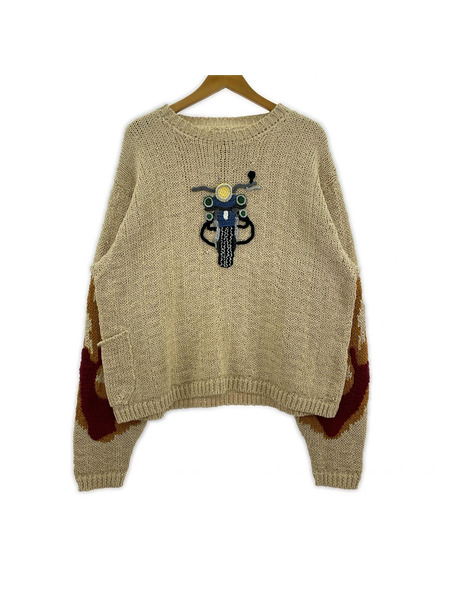 SUNSEA モーターサイクルセーター 29th 24AW MOTORCYCLE SWEATER (2)