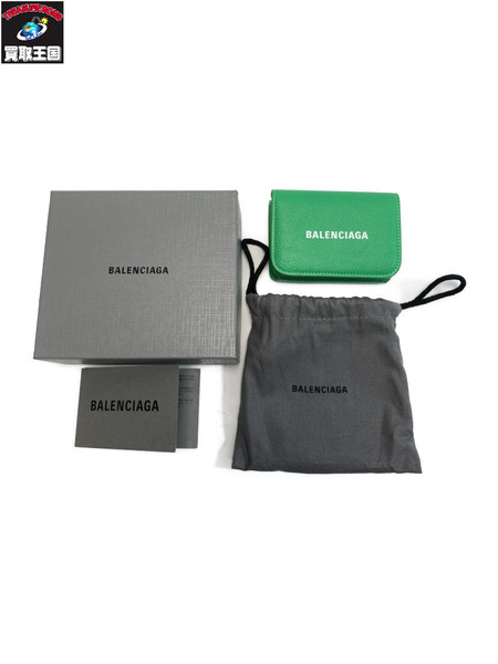  BALENCIAGA バレンシアガ 593813 キャッシュミニウォレット グリーン GRN コンパクトウォレット
