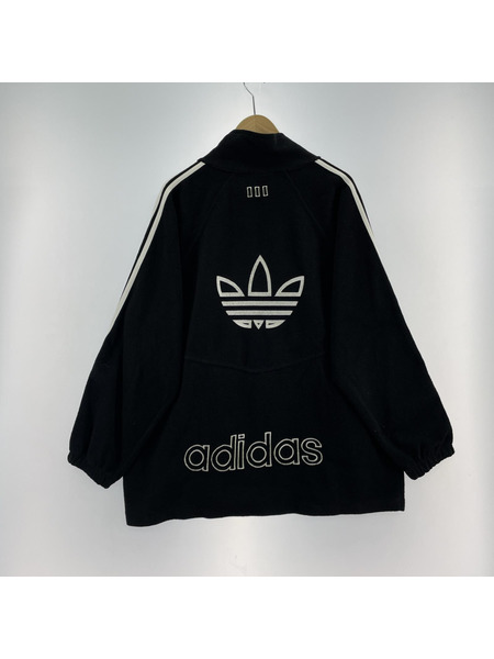 OLD・VINTAGE 80s?90s adidas 万国旗タグ フリースジャケット 黒 M