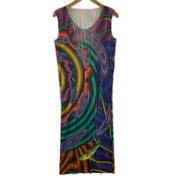 PLEATS PLEASE ノースリーブワンピース 横尾忠則 渦巻柄 (F)