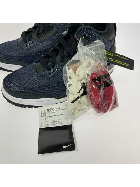 NIKE ×Levi's Air Jordan 3 Retro SP Indigo and Gym Red 23.5