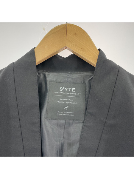 S'YTE TROPICAL 2BS JACKET WITH COLLARLESS DESIGN 黒 4