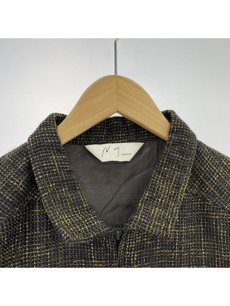 ANCELLM ジャケット TWEED ZIP JACKET 1 ブラウン