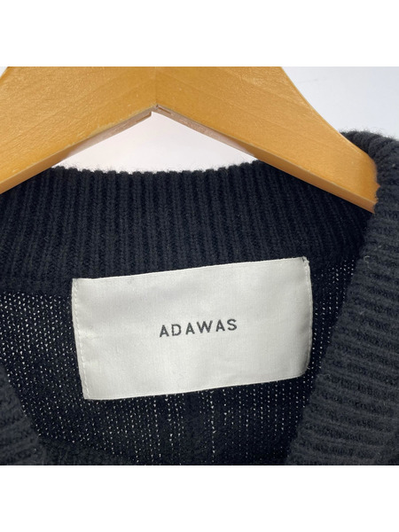 ジレ・ベスト ADAWAS カシミヤブレンドニットベスト 黒