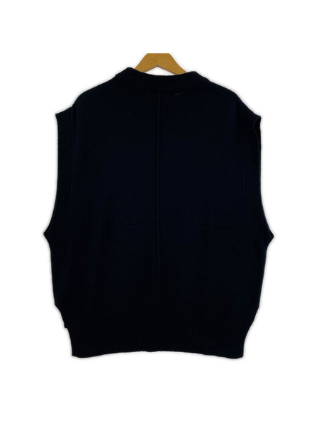 ジレ・ベスト ADAWAS カシミヤブレンドニットベスト 黒