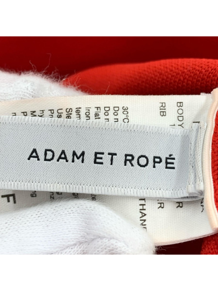 Adam et Rope' 長袖ワンピース フォルムニットワンピース 赤
