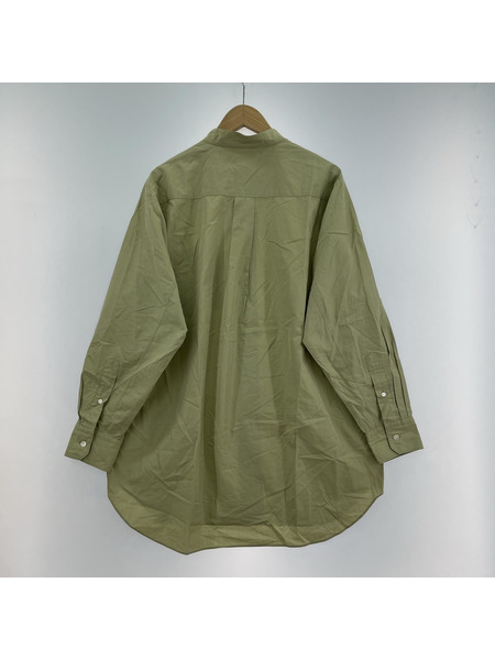 LOEFF コットン ブロード バンドカラーシャツ　1　グリ