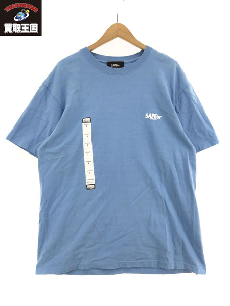 SAPeur　サイズラベル プリントS Sカットソー ブルー SIZE:L[値下]