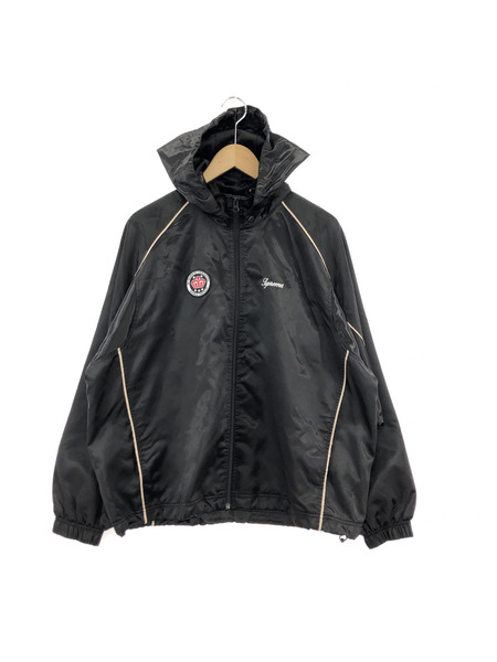 Supreme SATIN HOODED TRACK JACKET BLACK SIZE:S